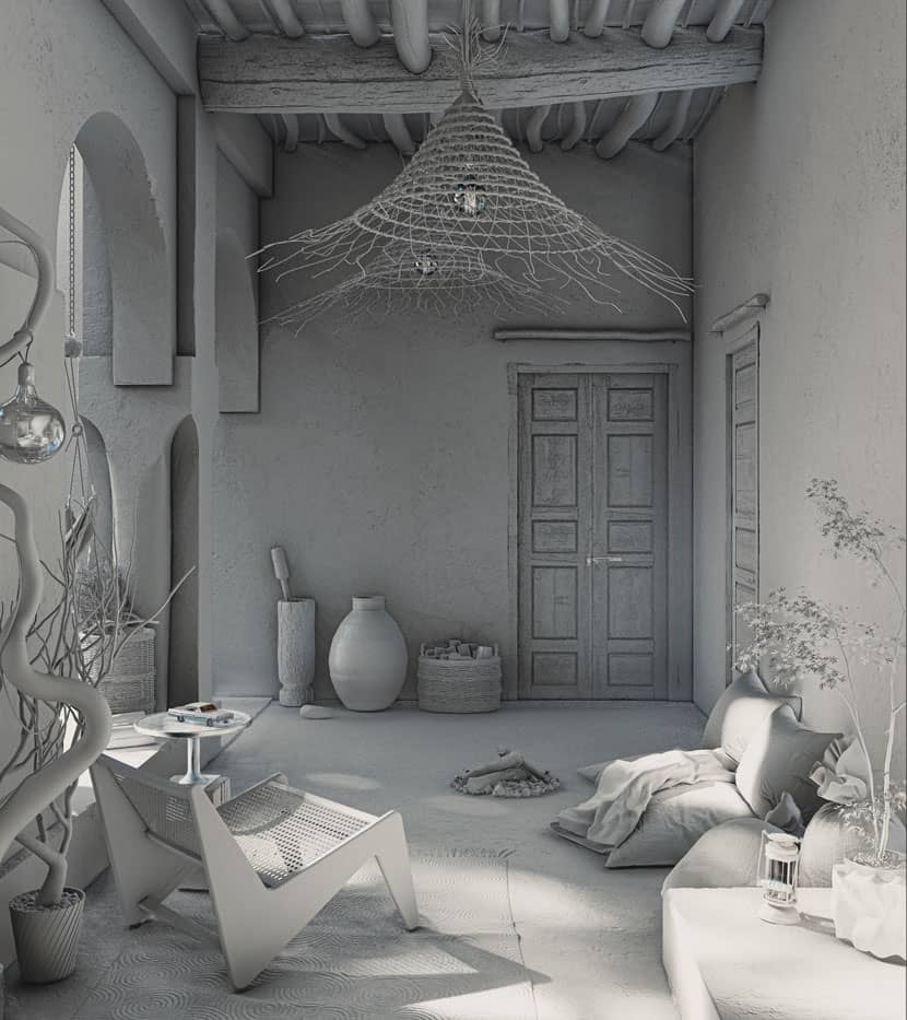 grey render of a 'Quiet Place'