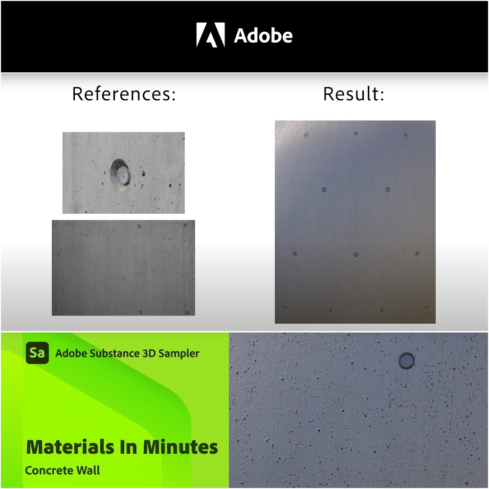 Adobe - Concrete Wall Material with Substance 3D Sampler